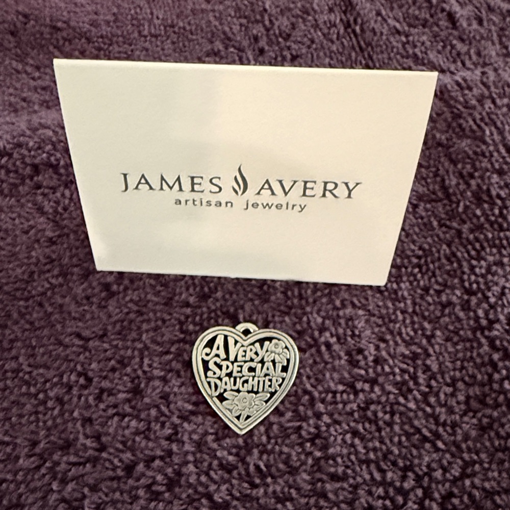 James Avery Silver Heart Charm “A Very Special Daughter”